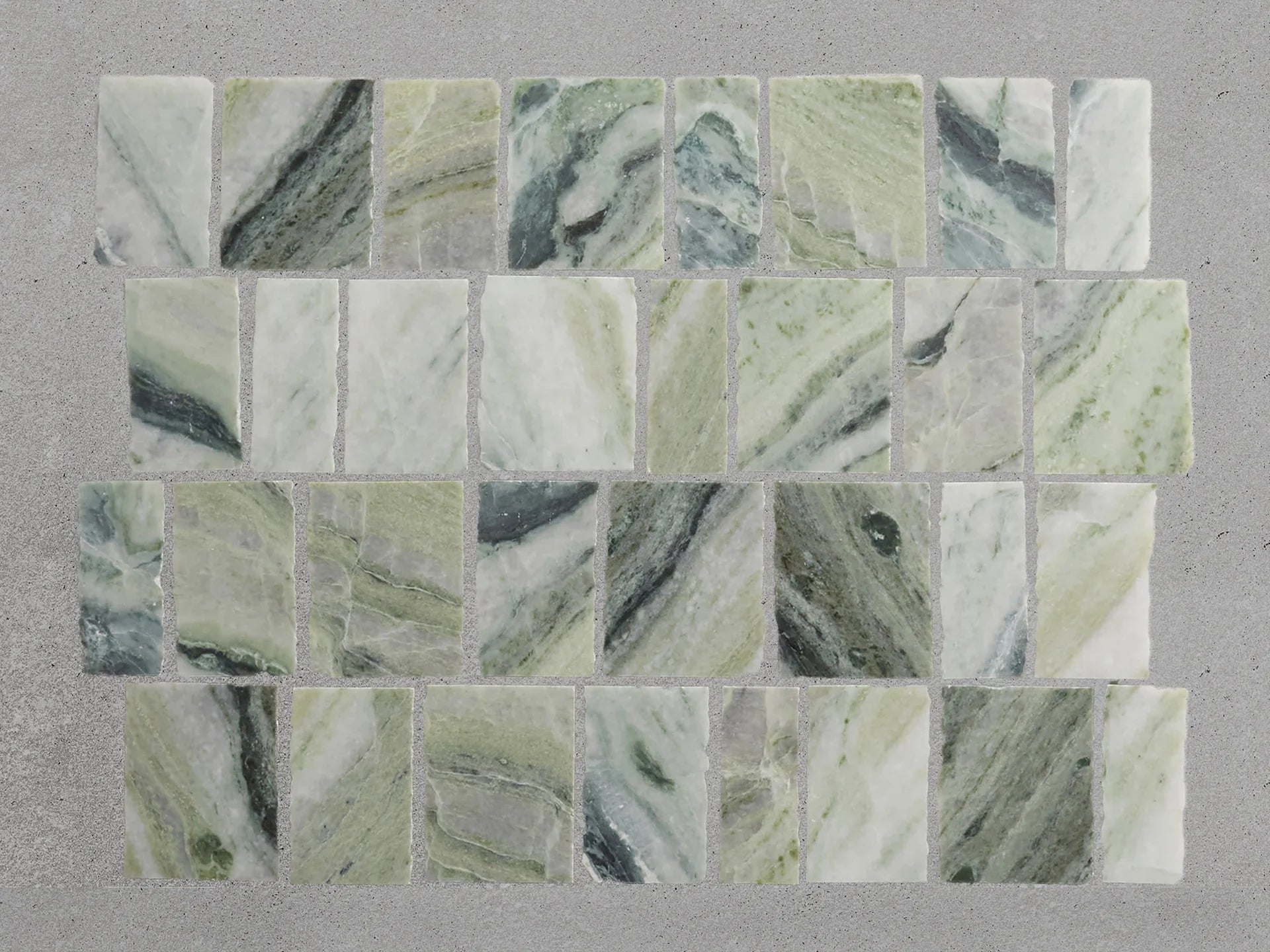 Green gemstone Mosaic grid